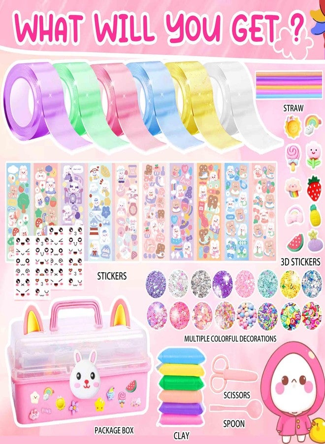 ZiZa Cute Bunny Nano Tape Bubble Kit for Kids, Nano Tape Squishy Maker Making Kit, Birthday Arts and Crafts Gifts Toys for Girls, Step by Step Video Tutorials - Image 2