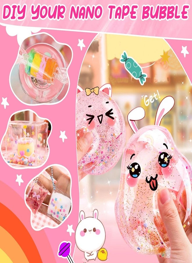 ZiZa Cute Bunny Nano Tape Bubble Kit for Kids, Nano Tape Squishy Maker Making Kit, Birthday Arts and Crafts Gifts Toys for Girls, Step by Step Video Tutorials - Image 5