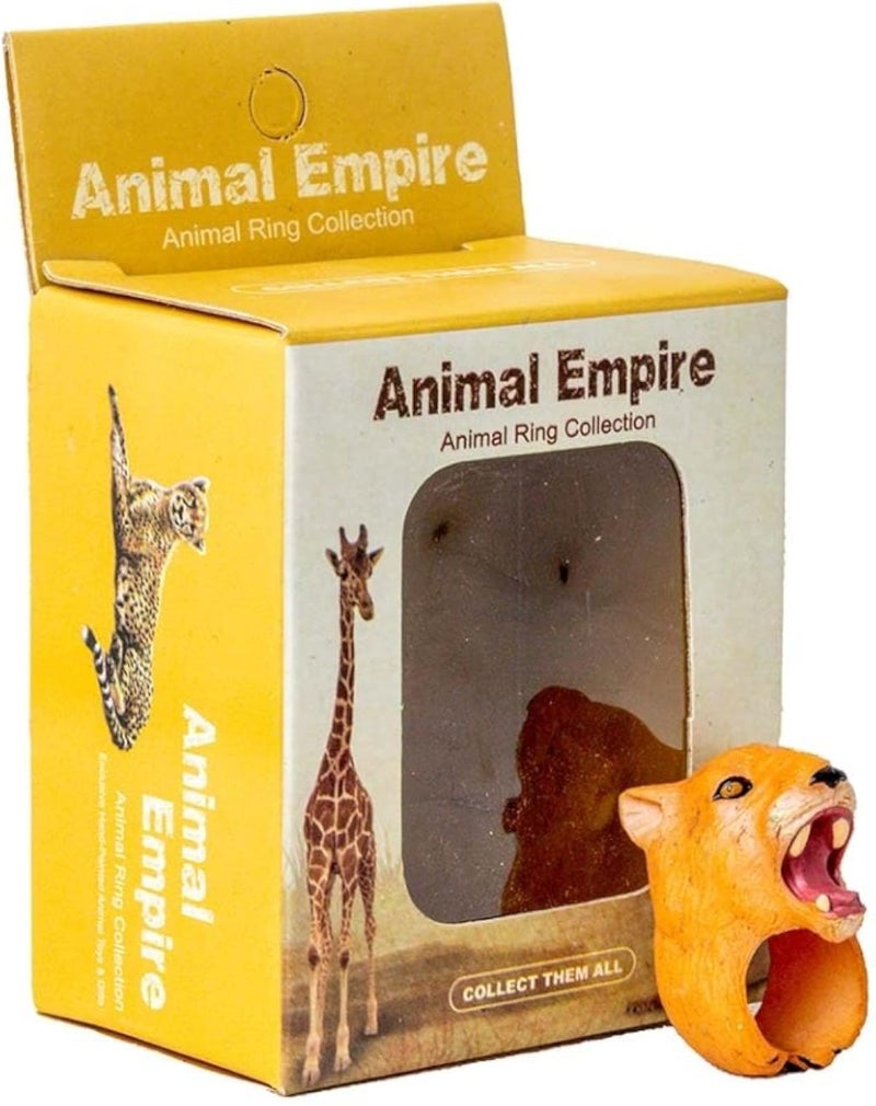 Animal Empire Ring Collection, Animal Figurine Set, Safari Series with Giraffe and Lion