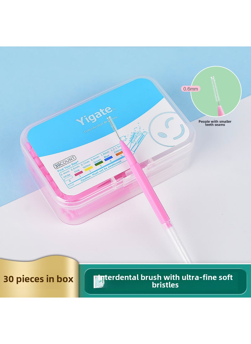 Generic Orthodontic I-Shape Dental Floss Brushes 30-Pack for Kids  Adults 0.6mm pink 