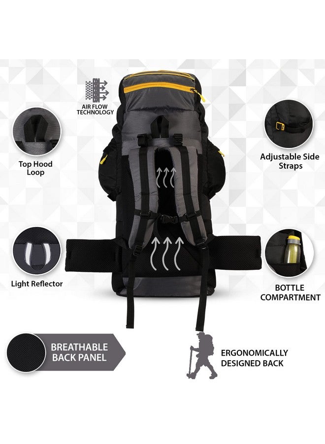 Impulse Impulse rucksack bags 75 litres for men, tourist bag for travel, backpack for hiking trekking camping, banyan black bag with 1 Year Warranty  - Image 5