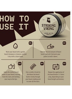Striking Viking Striking Viking Beard Butter - Non-Greasy Moisturizer With Natural Ingredients (Vanilla, 4oz) - Keep Your Beard Hydrated and Refreshing  - Image 2