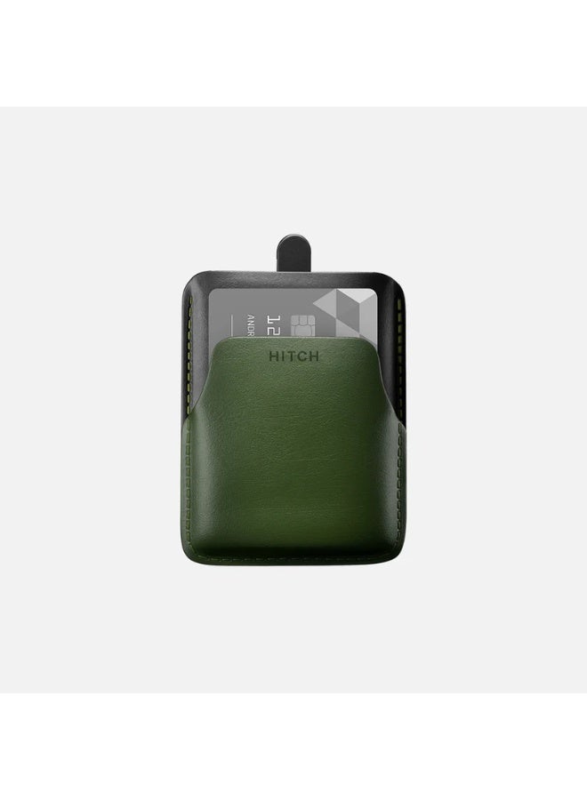 Pull-up Cardholder - Natural Genuine Leather - Black/Green