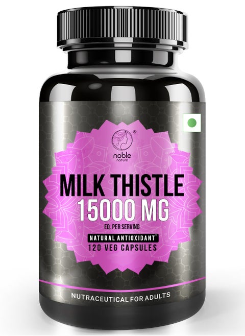 Milk Thistle 15000MG Silymarin Marianum - Natural Antioxidant Support, 120 Capsules