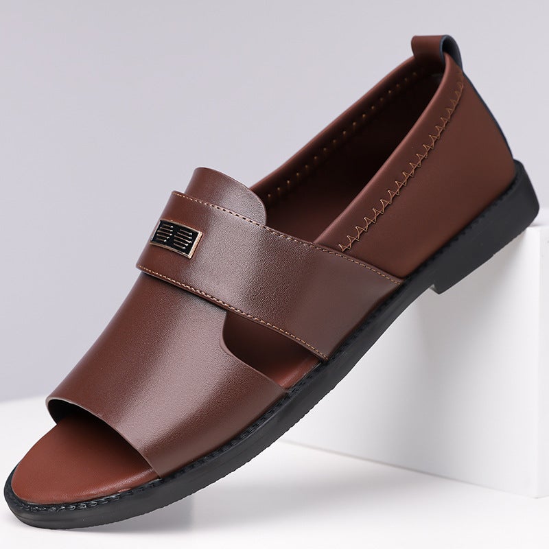 2023 Summer New Men's Hollow Breathable Sandals Casual Shoes Fashion Roman Beach Shoes Open Toe Men's Shoes 6602 - Image 1
