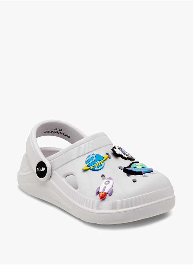Aqua Boys' Applique Detail Clogs with Backstrap  - Image 1