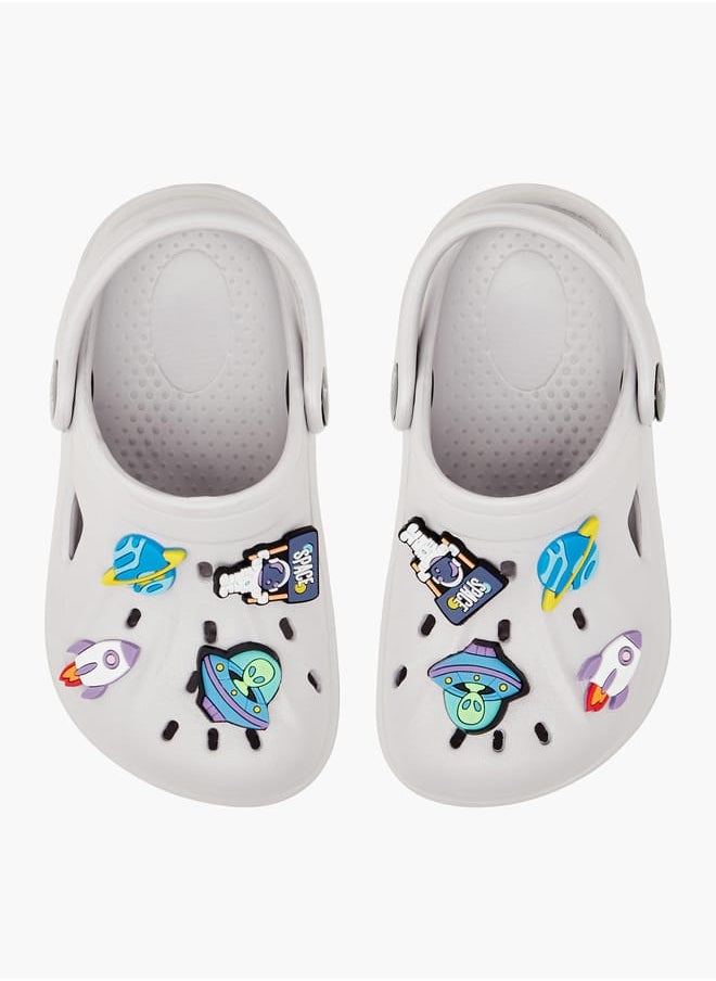 Aqua Boys' Applique Detail Clogs with Backstrap  - Image 2