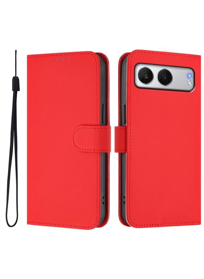 S-TOP Case For OnePlus Nord 4 5G Skin Feel Solid Color Leather Phone Case with Lanyard - Image 2