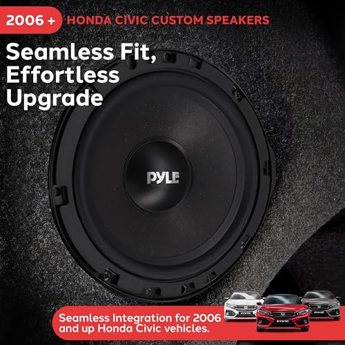 Pyle 2 Way Component Stereo Speaker System for 2006 and Up Honda Civic Vehicles, 300 Watt, 4 Ohm Impedance Two Way Audio Kit, 6.5” Woofers, 1” Tweeters, Butyl Rubber Surrounds, KSV Voice Coils - Image 4