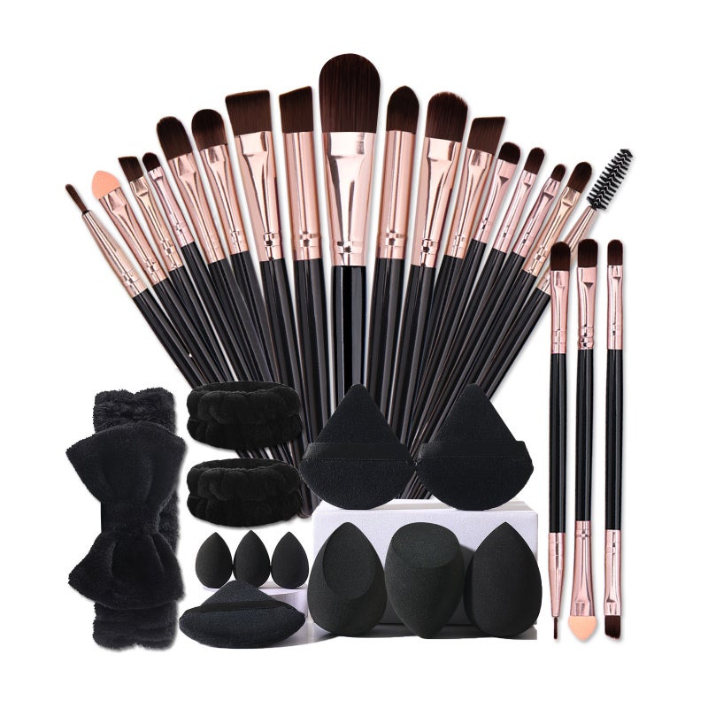 Makeup Brushes 20-Piece Purple Set Soft Artificial Fiber With Plastic Handle Aluminum Tube - No Powder Absorption Dual-Use Beauty Eggs & Powder Puffs Cosmetic Tools for Beginners Home Makeup Applicati - Image 3