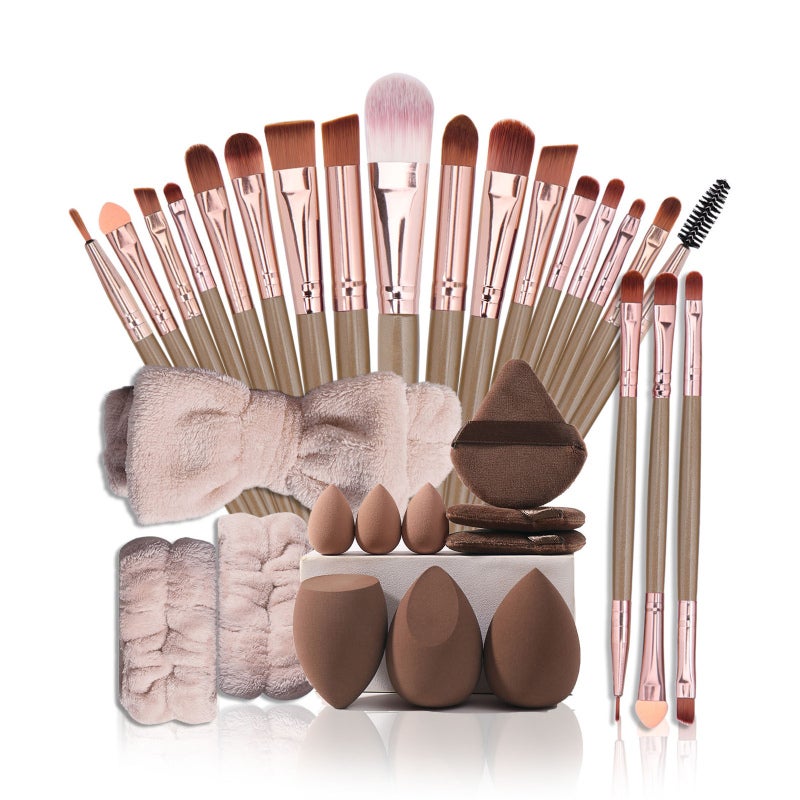 Makeup Brushes 20-Piece Purple Set Soft Artificial Fiber With Plastic Handle Aluminum Tube - No Powder Absorption Dual-Use Beauty Eggs & Powder Puffs Cosmetic Tools for Beginners Home Makeup Applicati - Image 4
