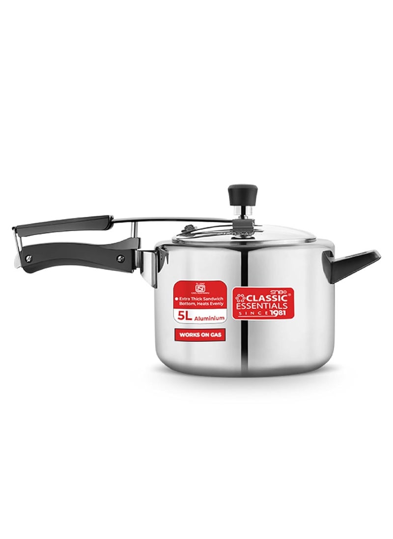 Classic Essentials Classic Essentials Alpha Delight Stainless Steel Pressure Cooker ISI Certified Inner Lid Pressure Cooker Induction Bottom Pressure Cooker  - Image 1