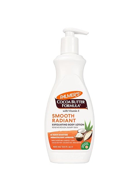 Palmer's Cocoa Butter Formula Retexture & Renew Exfoliating Body Lotion for Rough & Bumpy Skin, Triple Action Moisturizers + AHAs, Pump Bottle, 13.5 Ounce