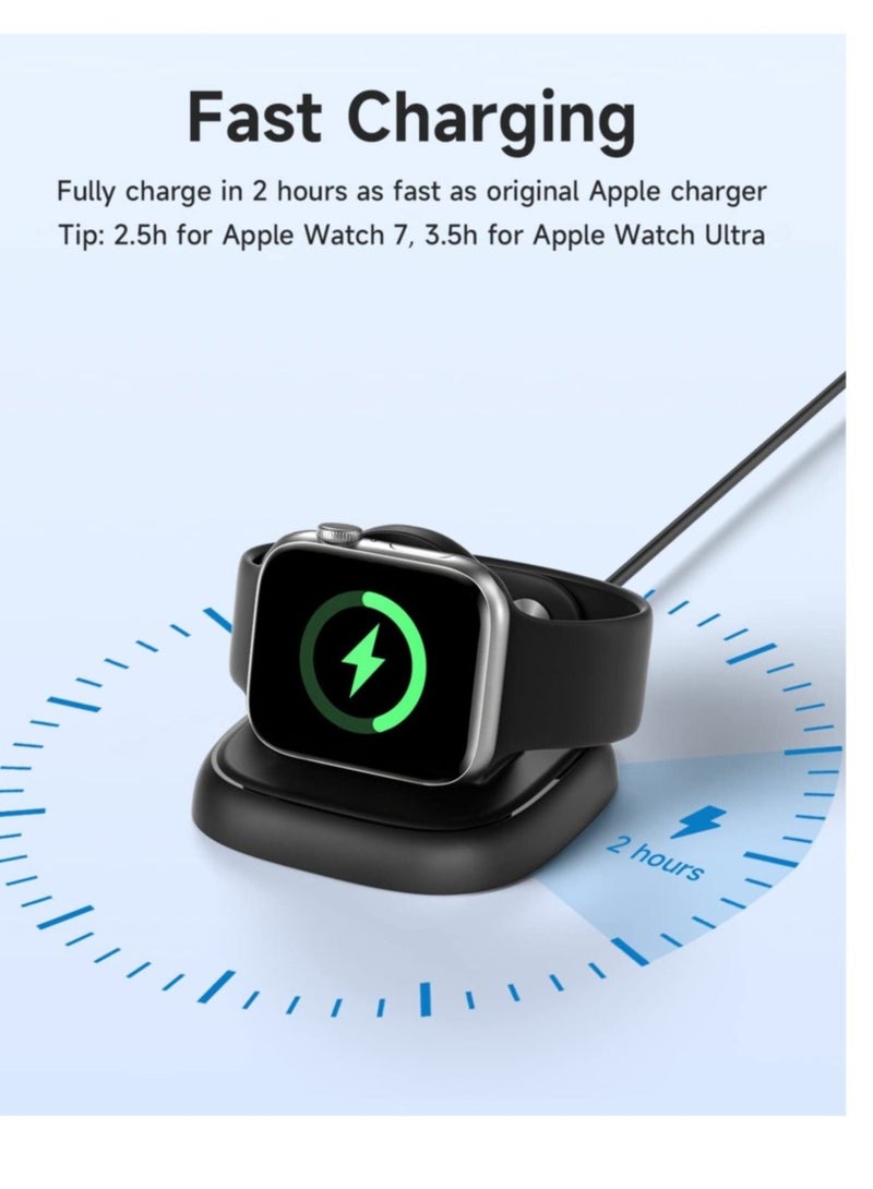 Y&D For Watch Charger Stand, Portable Charging Stand for iWatch with USB C Cable, Dock Station Series Ultra/8/7/6/5/3/2/SE, 49/45/44/42/41/40/38 mm (Black) - Image 3