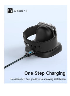 Y&D For Watch Charger Stand, Portable Charging Stand for iWatch with USB C Cable, Dock Station Series Ultra/8/7/6/5/3/2/SE, 49/45/44/42/41/40/38 mm (Black)  - Image 5