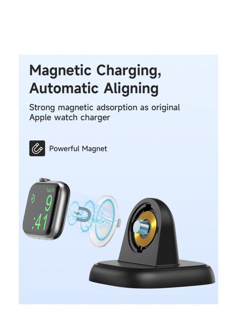 Y&D For Watch Charger Stand, Portable Charging Stand for iWatch with USB C Cable, Dock Station Series Ultra/8/7/6/5/3/2/SE, 49/45/44/42/41/40/38 mm (Black) - Image 2