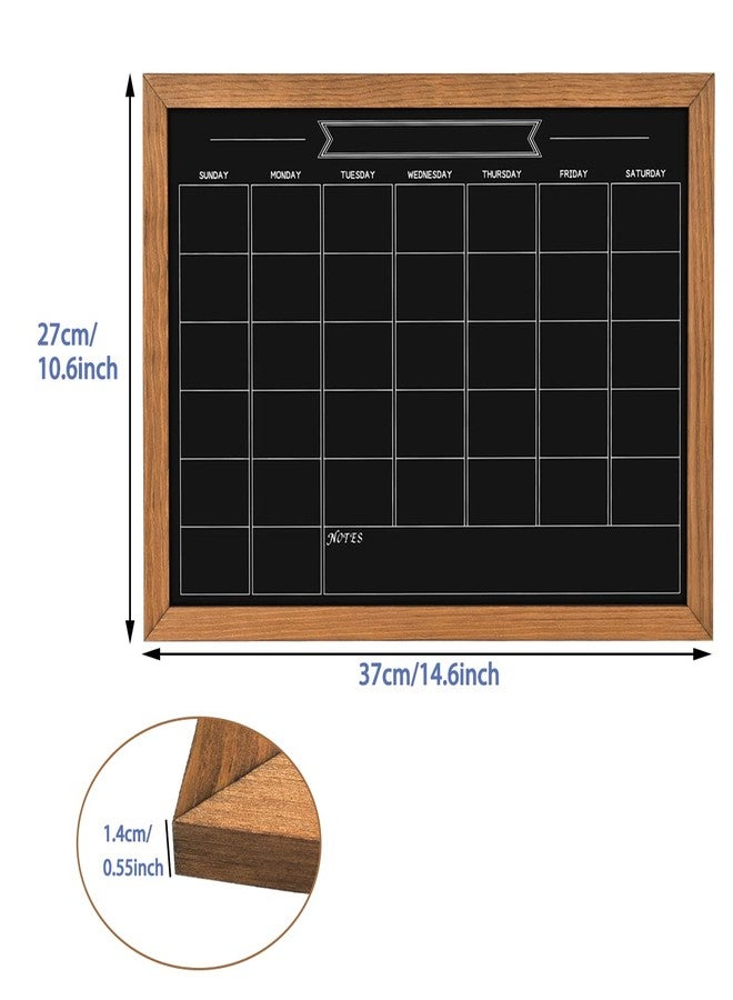 Umtiti Calendar Chalkboard, 10.6" * 14.6", Magnetic Surface Rustic Brown Solid Pine Wood Frame Chalk Board for Planning/School Timetable/Memo, Hanging Board for Office, School and Home(YLHB-QZ-2737) - Image 3
