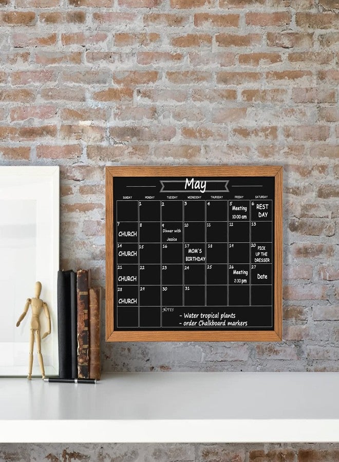 Umtiti Calendar Chalkboard, 10.6" * 14.6", Magnetic Surface Rustic Brown Solid Pine Wood Frame Chalk Board for Planning/School Timetable/Memo, Hanging Board for Office, School and Home(YLHB-QZ-2737) - Image 5