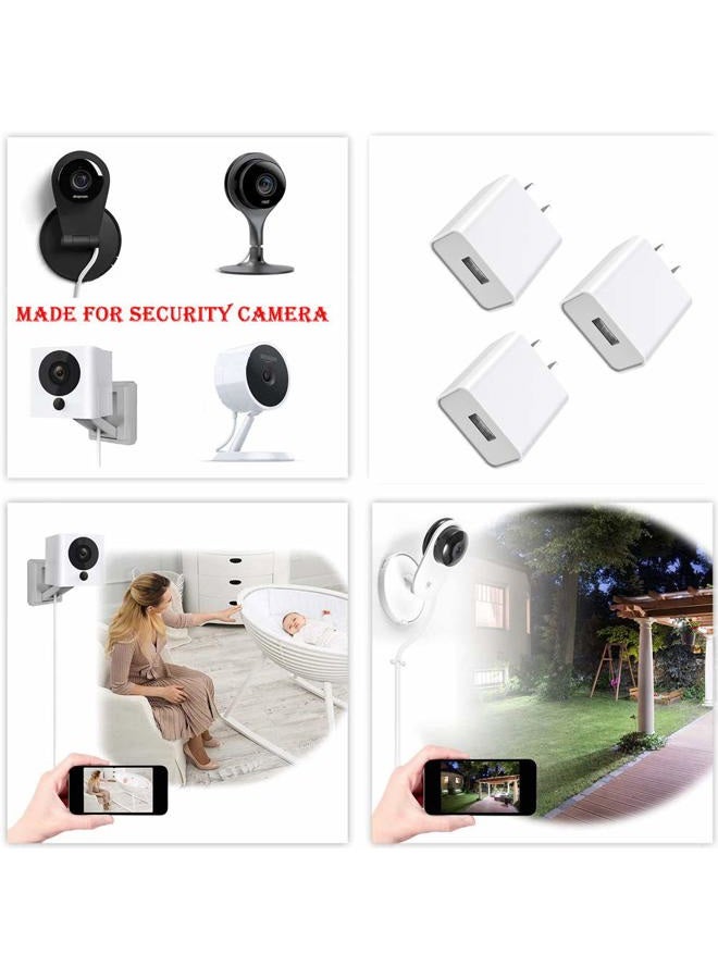 MEROM (3 عبوة) محول الطاقة AC/DC MEROM 5V 2A لكاميرات WyzeCam وWyze Cam Pan وKasa Cam وDropcam وNest Cam وFurbo Dog وكاميرا YI Dome اللاسلكية USB شاحن حائط - Image 5