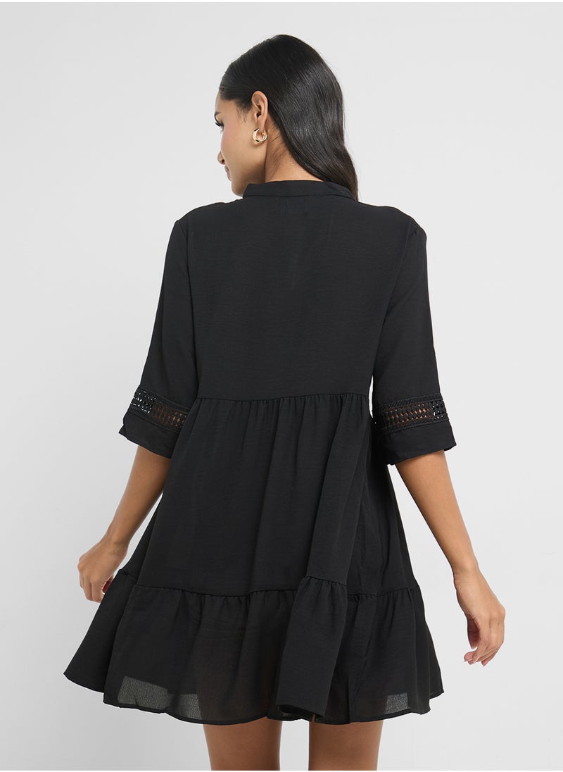 Ginger Cutwork Detail A Line Dress  - Image 2