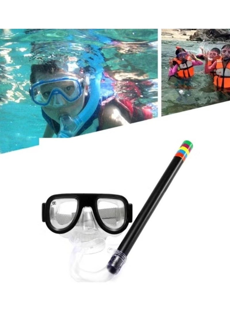 Children's diving set, diving mask with adjustable strap, anti-fog diving mask, children's swimming goggles for boys and girls, ages 6 to 14 - swimming supplies - children's swimming goggles - swimming equipment - children's diving set. - Image 1