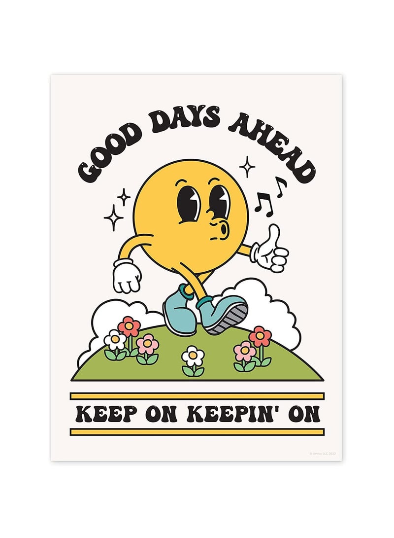 Luckam Excefore Poster Wall Art Canvas Prints Home Decor Frameless Art Prints Cartoon Pattren Retro Artwork Painting Ready to Hang for Office Bathroom Living Room Children's Room (30X40CM) - Image 1