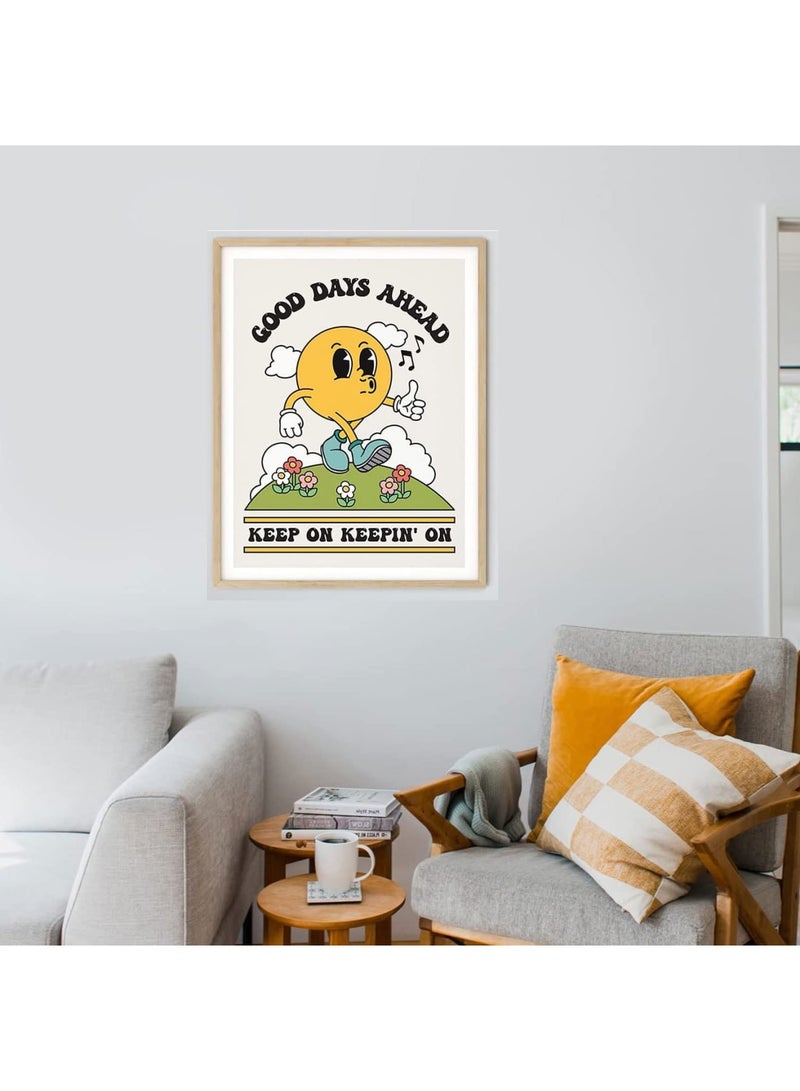 Luckam Excefore Poster Wall Art Canvas Prints Home Decor Frameless Art Prints Cartoon Pattren Retro Artwork Painting Ready to Hang for Office Bathroom Living Room Children's Room (30X40CM) - Image 5
