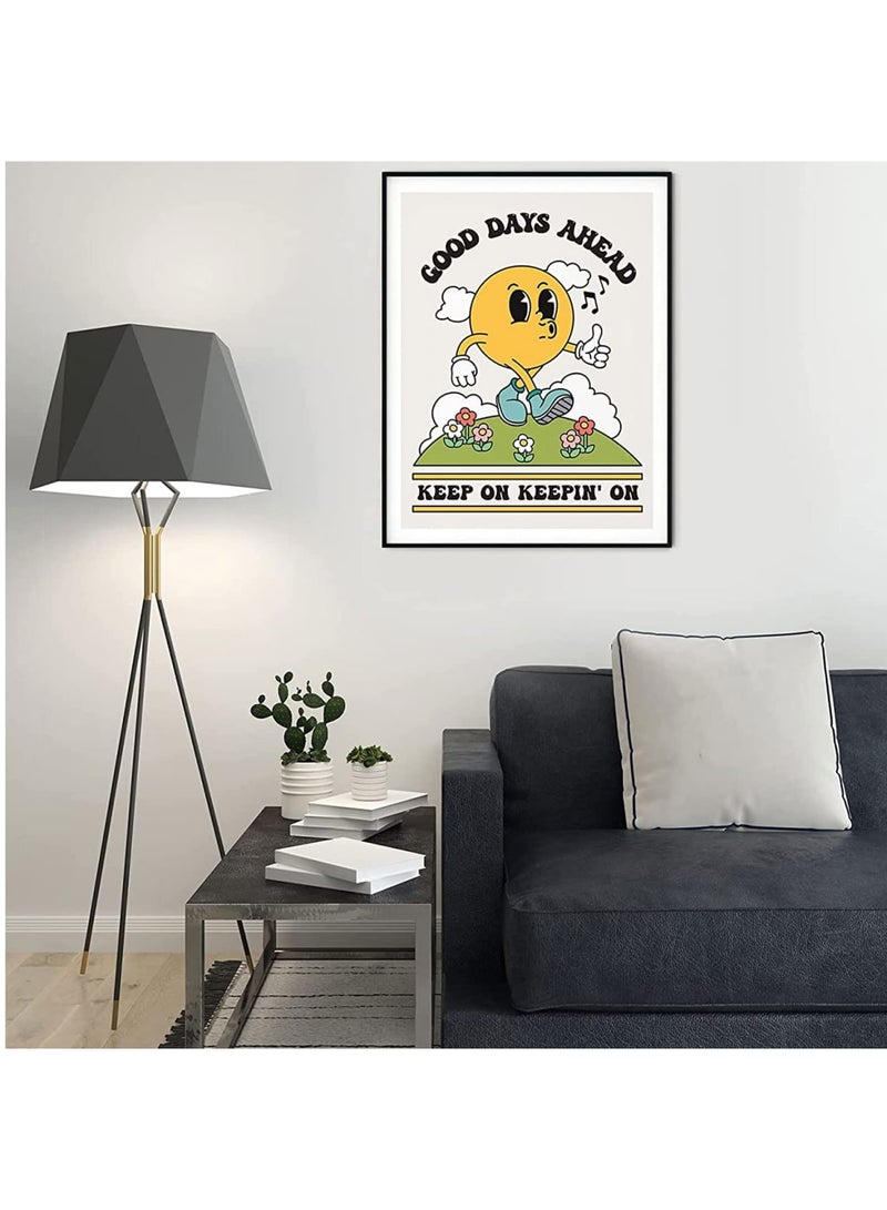 Luckam Excefore Poster Wall Art Canvas Prints Home Decor Frameless Art Prints Cartoon Pattren Retro Artwork Painting Ready to Hang for Office Bathroom Living Room Children's Room (30X40CM) - Image 3