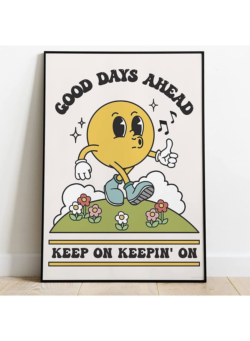 Luckam Excefore Poster Wall Art Canvas Prints Home Decor Frameless Art Prints Cartoon Pattren Retro Artwork Painting Ready to Hang for Office Bathroom Living Room Children's Room (30X40CM) - Image 4