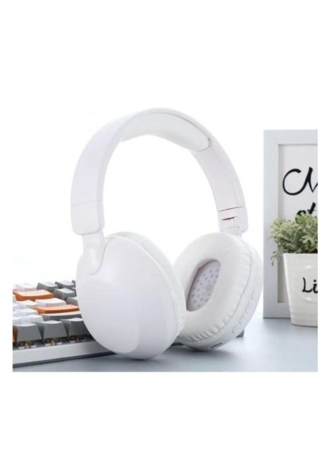SODO SD1102 Wireless Bluetooth Headset V5.3 with Microphone Over Ear Stereo Headphones for Gaming Music Calls Laptop PC Mobile Phone and Tablet Foldable Bluetooth Headphones with Deep Bass FM Radio TF Card AUX Type C Charging and Wired Wireless Dual Mode Audio - White - Image 4