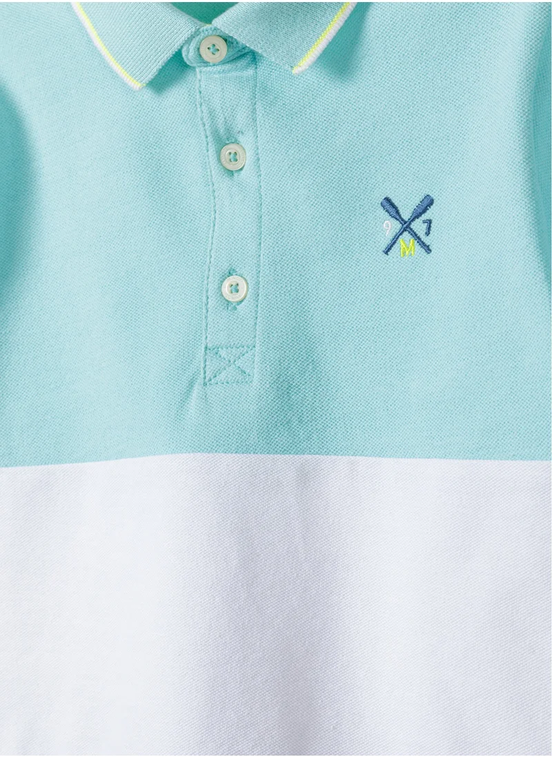 MINOTI Boys' Short Sleeve Polo Shirt with Button Placket
