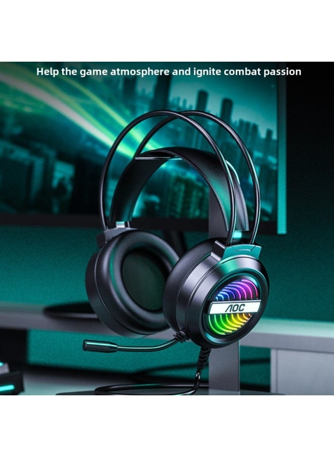 Generic - TPV GH120 Computer Single USB Headset Headset Eating Chicken Wired Headset RGB Colorful Light-Color:To Cool 406 7.1USB Port Light - Image 1