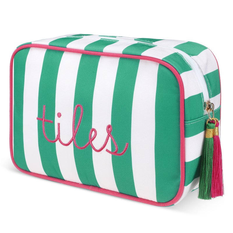Sanwuta Mahjong Tile Bag with Zipper, Mahjong Storage Pouch Mah Jong Bags for Tiles Board Game Pieces Game Party Travel Gatherings Accessories, 8.46 x 5.51 x 3.54 Inch(Green,Classic) - Image 1