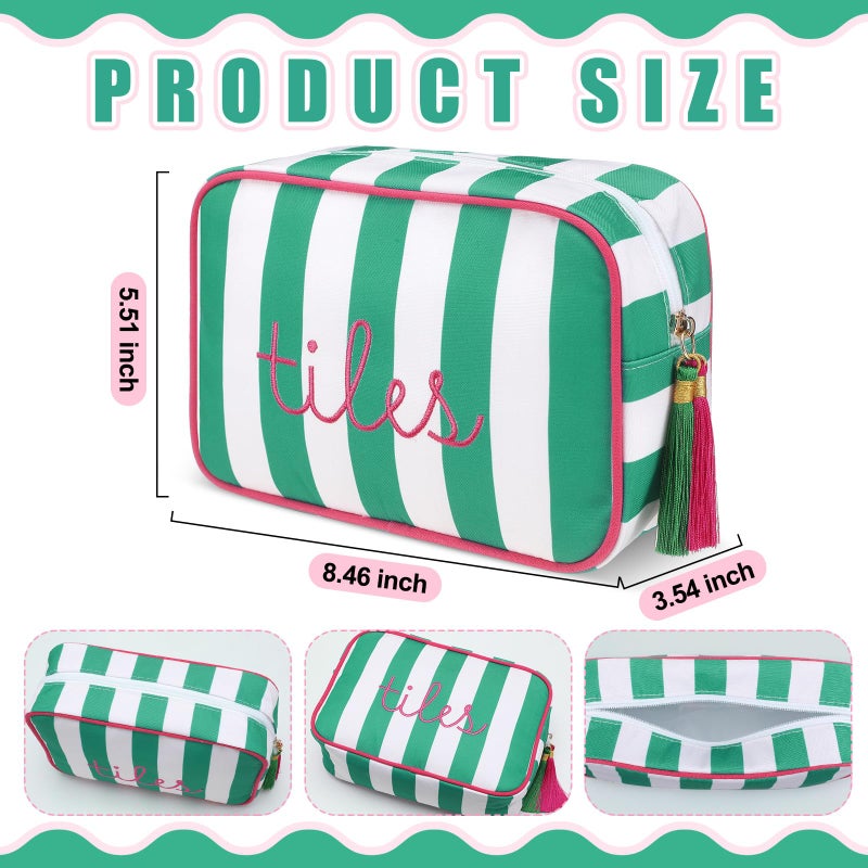Sanwuta Mahjong Tile Bag with Zipper, Mahjong Storage Pouch Mah Jong Bags for Tiles Board Game Pieces Game Party Travel Gatherings Accessories, 8.46 x 5.51 x 3.54 Inch(Green,Classic) - Image 2