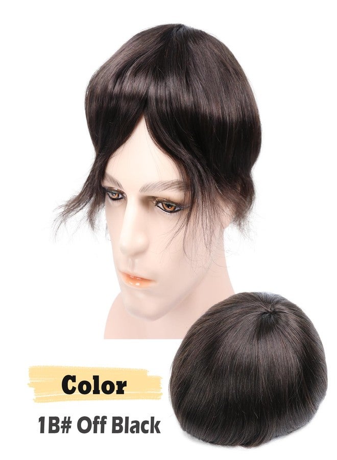 lumeng Hair Toupee For Men Mono Lace Replacement Systems Mens Hairpieces 7x10 Inch Mens Partial Toupee 1B Mans Hair Prosthesis Durable Lace Male Units Human Hair Natural Hairline Protesis Capilar - Image 4