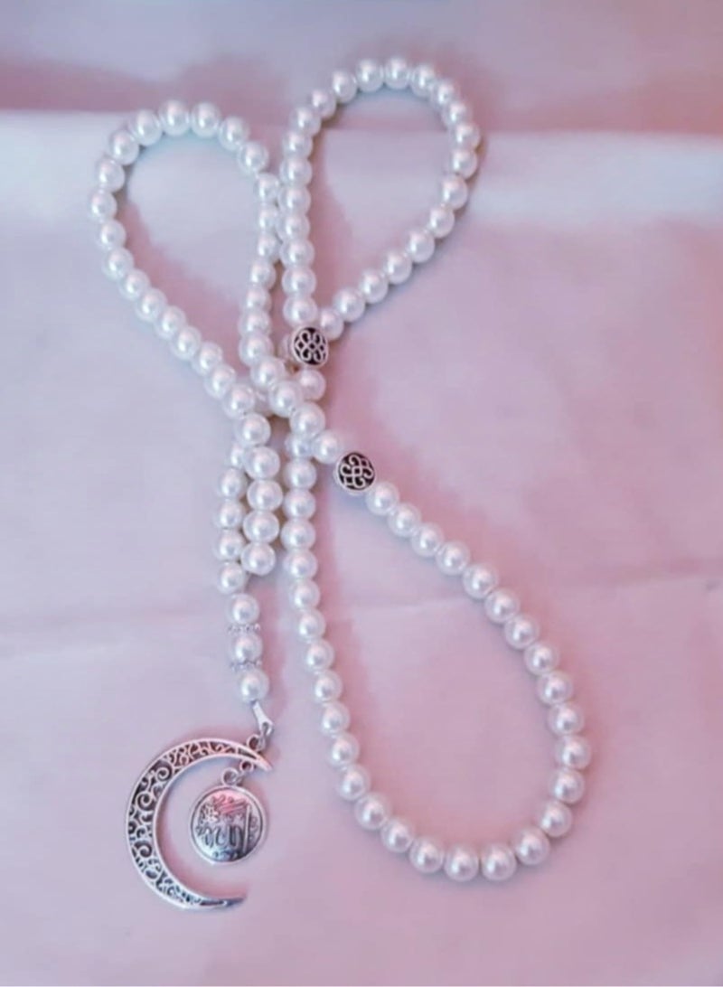 RA accessories Unisex Islamic Pearls Rosary Off-White 99  - Image 1