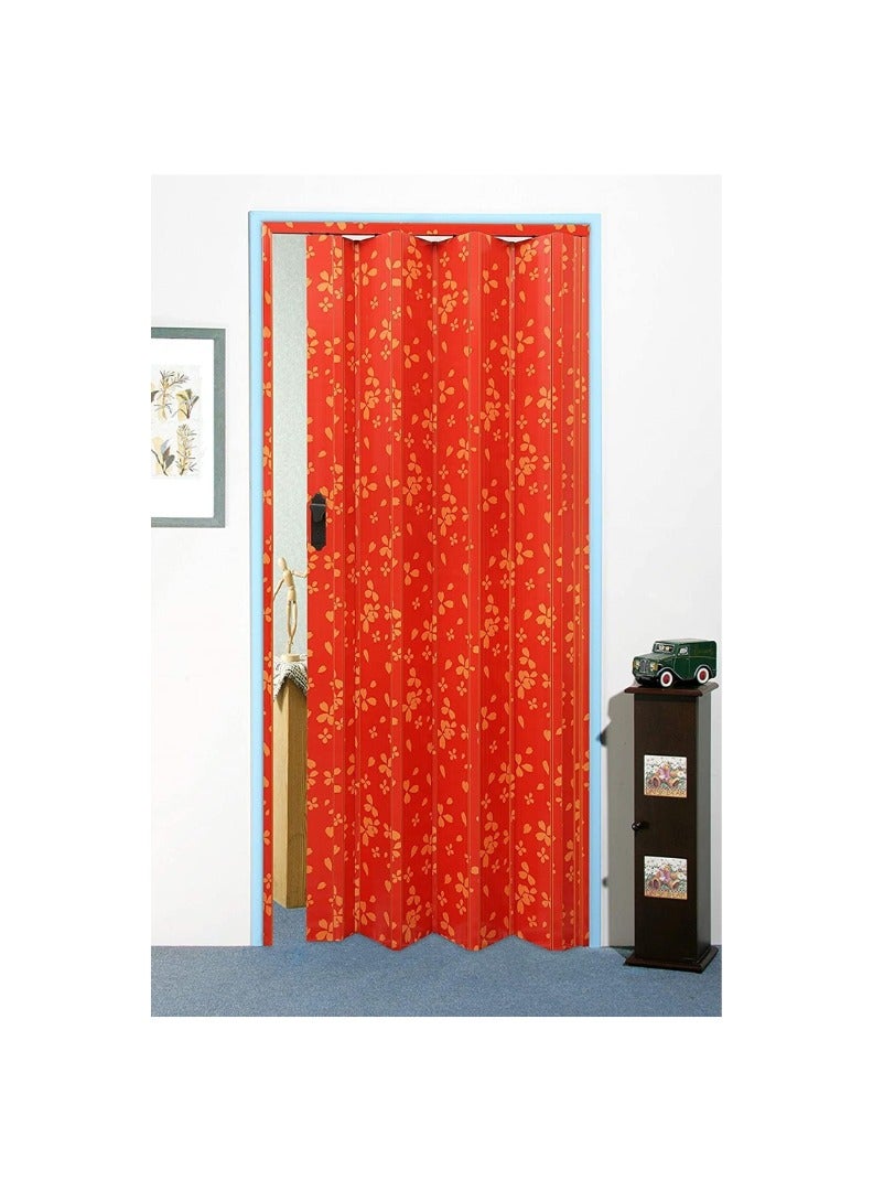KNP KNP Red Folding Sliding Doors (210cm x 100cm) designed for space-saving functionality and modern aesthetics. 