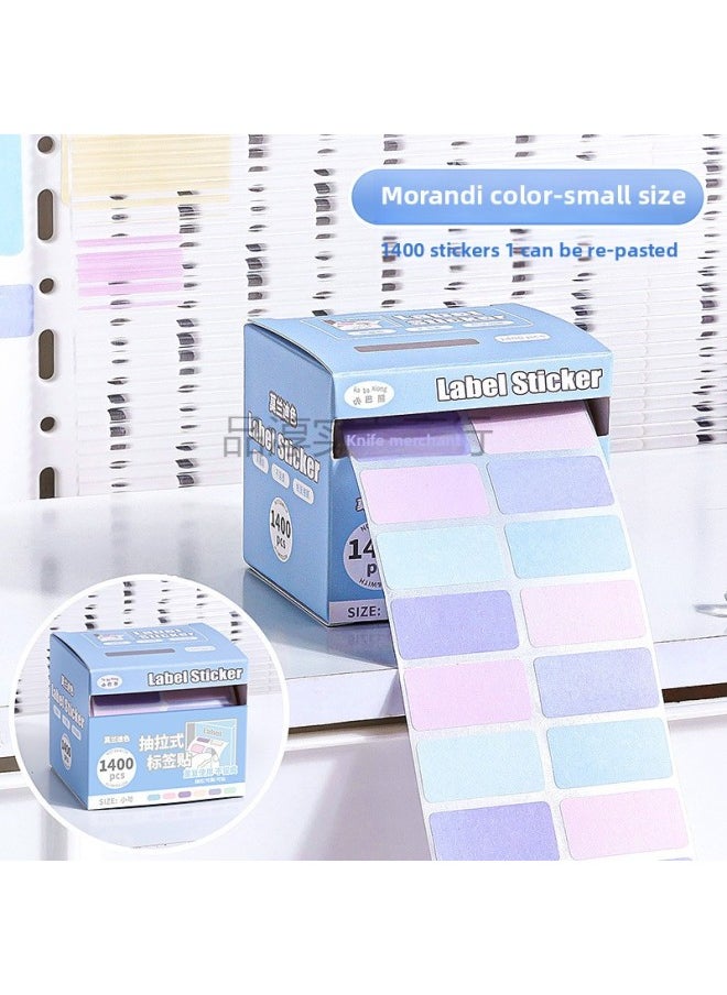 Generic - Preferential Convenience High Name Sticker Sticker Sticker Student Pull Value Mark Yan Chronicle Memo Sticker Special Sticker Label-Color:[macaron Large + Morandi Large] 2 Boxes With 800 Stickers In Total - Image 1