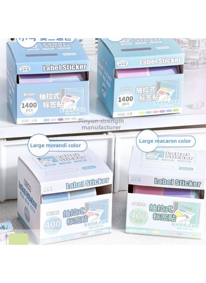 Generic - Preferential Convenience High Name Sticker Sticker Sticker Student Pull Value Mark Yan Chronicle Memo Sticker Special Sticker Label-Color:[macaron Large + Morandi Large] 2 Boxes With 800 Stickers In Total - Image 1