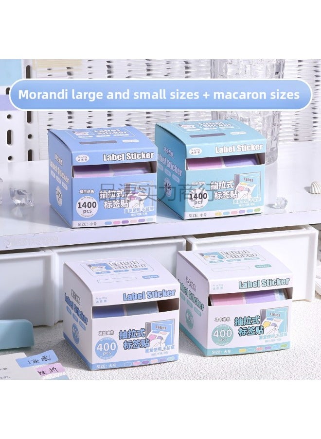 Generic - Preferential Convenience High Name Sticker Sticker Sticker Student Pull Value Mark Yan Chronicle Memo Sticker Special Sticker Label-Color:[macaron Large + Morandi Large] 2 Boxes With 800 Stickers In Total - Image 1