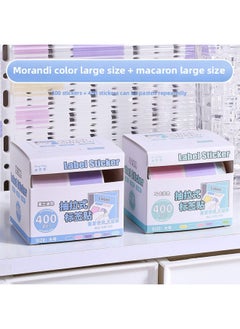 Preferential Convenience High Name Sticker Sticker Sticker Student Pull Value Mark Yan Chronicle Memo Sticker Special Sticker Label-Color:[macaron Large + Morandi Large] 2 Boxes With 800 Stickers In Total