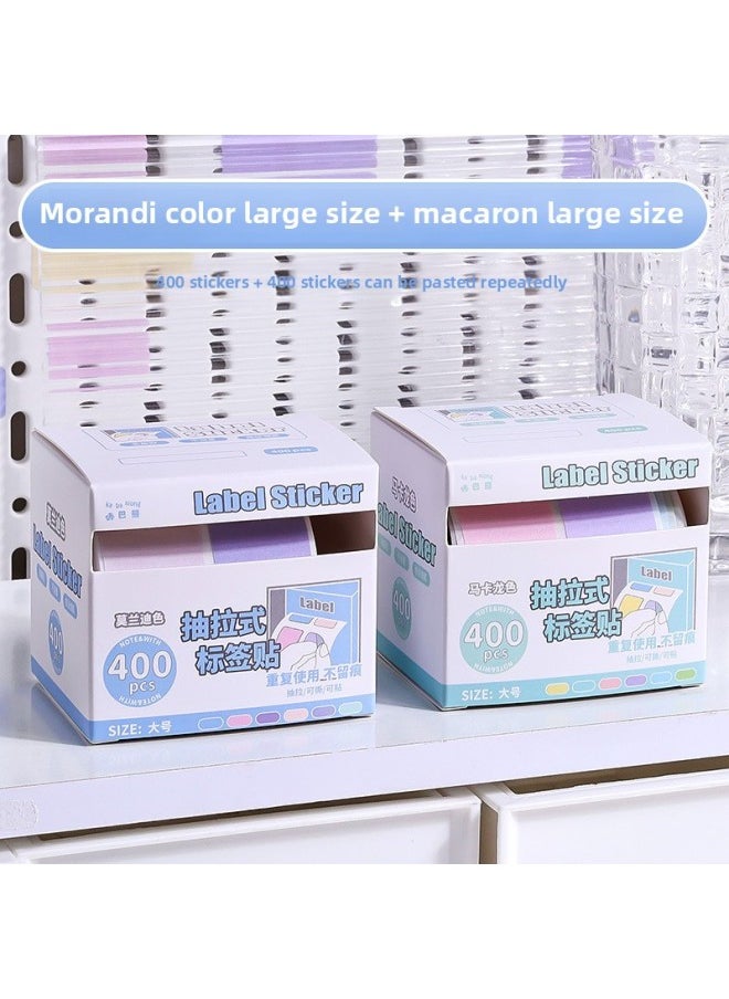 Generic - Preferential Convenience High Name Sticker Sticker Sticker Student Pull Value Mark Yan Chronicle Memo Sticker Special Sticker Label-Color:[macaron Large + Morandi Large] 2 Boxes With 800 Stickers In Total - Image 1