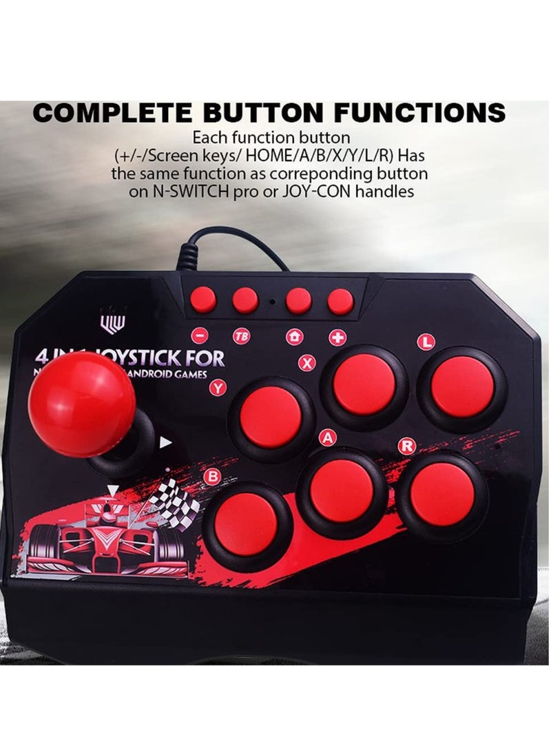 Generic - Arcade Fight Stick, Wired Arcade Joystick Features a Spherical Metal Joystick 6 Round Control ons,Wired Arcade Joystick Arcade Games Accessories, Play All Types of Games for PS3/Switch/PC - Image 1