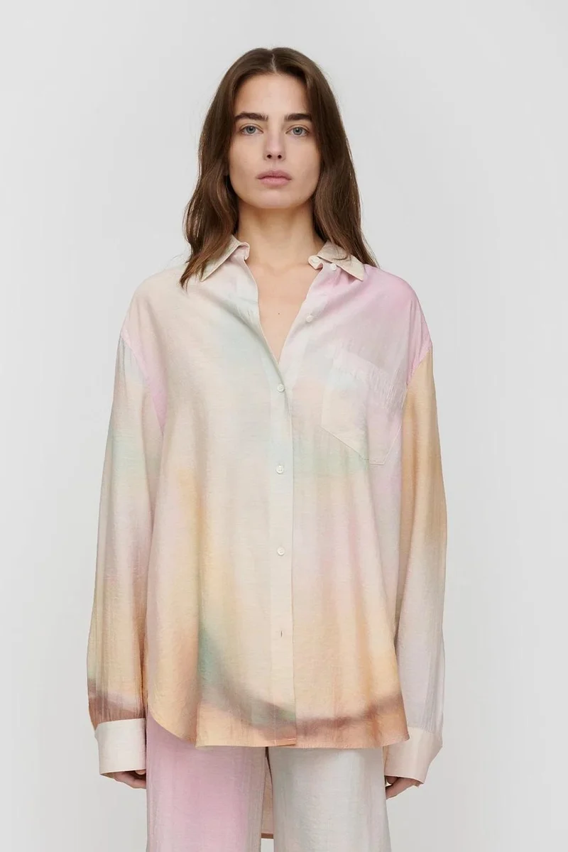 Nanushka CHASKA Oversized Shirt With Shoulder Detail