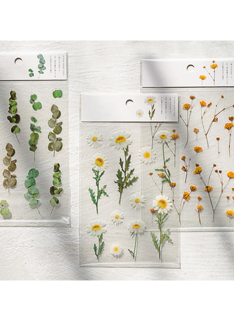 6 Sheets/Set Flower Stickers for Journal Plant Stickers for Diary Floral Stickers Waterproof Transparent Stickers