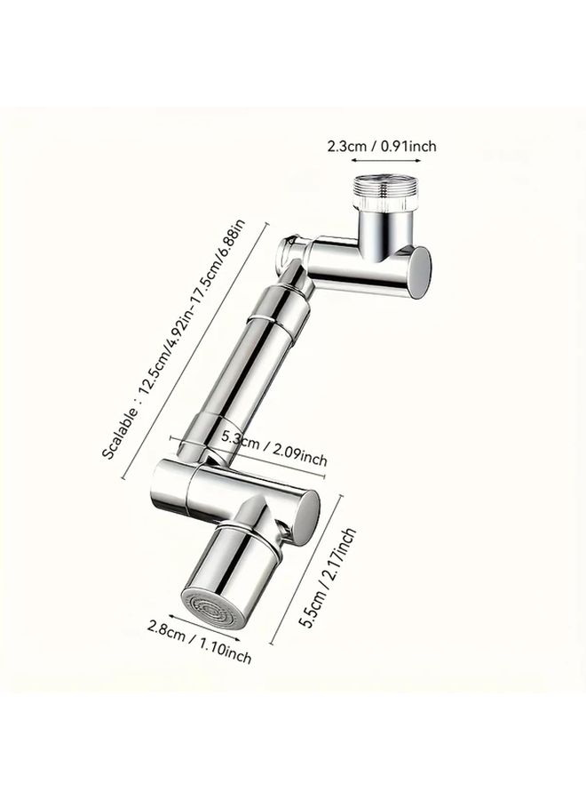 Silvery 2 Mode Spray Kitchen Faucet Extender With 1440 Rotation Water Saving - Image 3