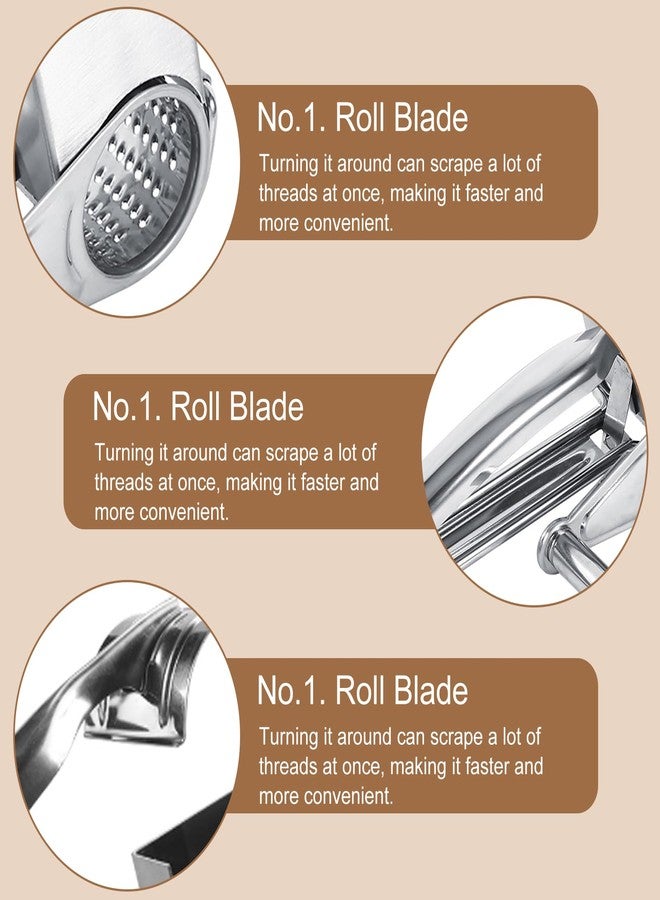 WALFRONT Stainless Steel Cheese Grater Manual Rotary Cheese Grater Handheld Cheese Cheese Shred Tool - Image 5