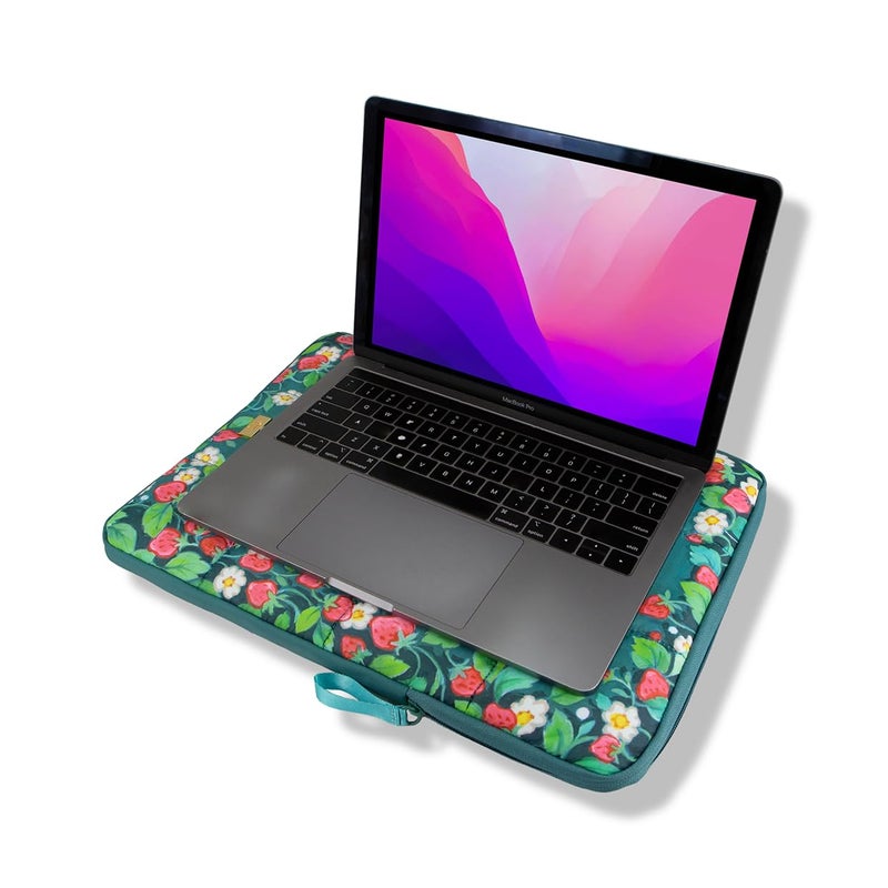 Sonix | Puffy Laptop Sleeve | 15-16 Inch, Quilted Pillow Puffer Laptop Carrying Case, Computer Sleeve | Strawberry Shortcake & Custard - Image 2