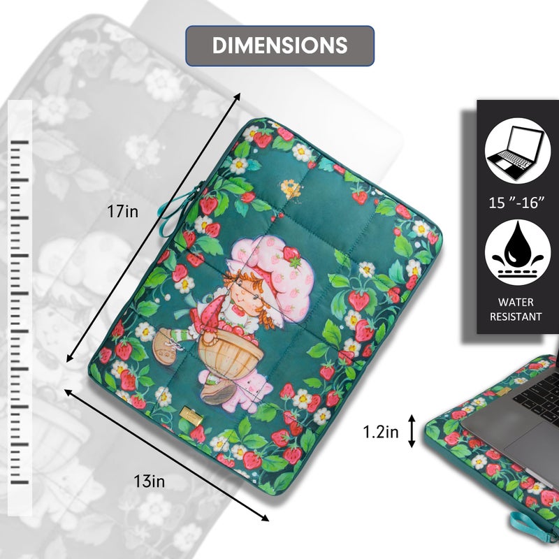 Sonix | Puffy Laptop Sleeve | 15-16 Inch, Quilted Pillow Puffer Laptop Carrying Case, Computer Sleeve | Strawberry Shortcake & Custard - Image 4