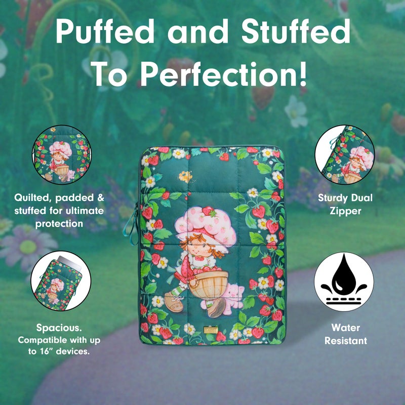 Sonix | Puffy Laptop Sleeve | 15-16 Inch, Quilted Pillow Puffer Laptop Carrying Case, Computer Sleeve | Strawberry Shortcake & Custard - Image 3
